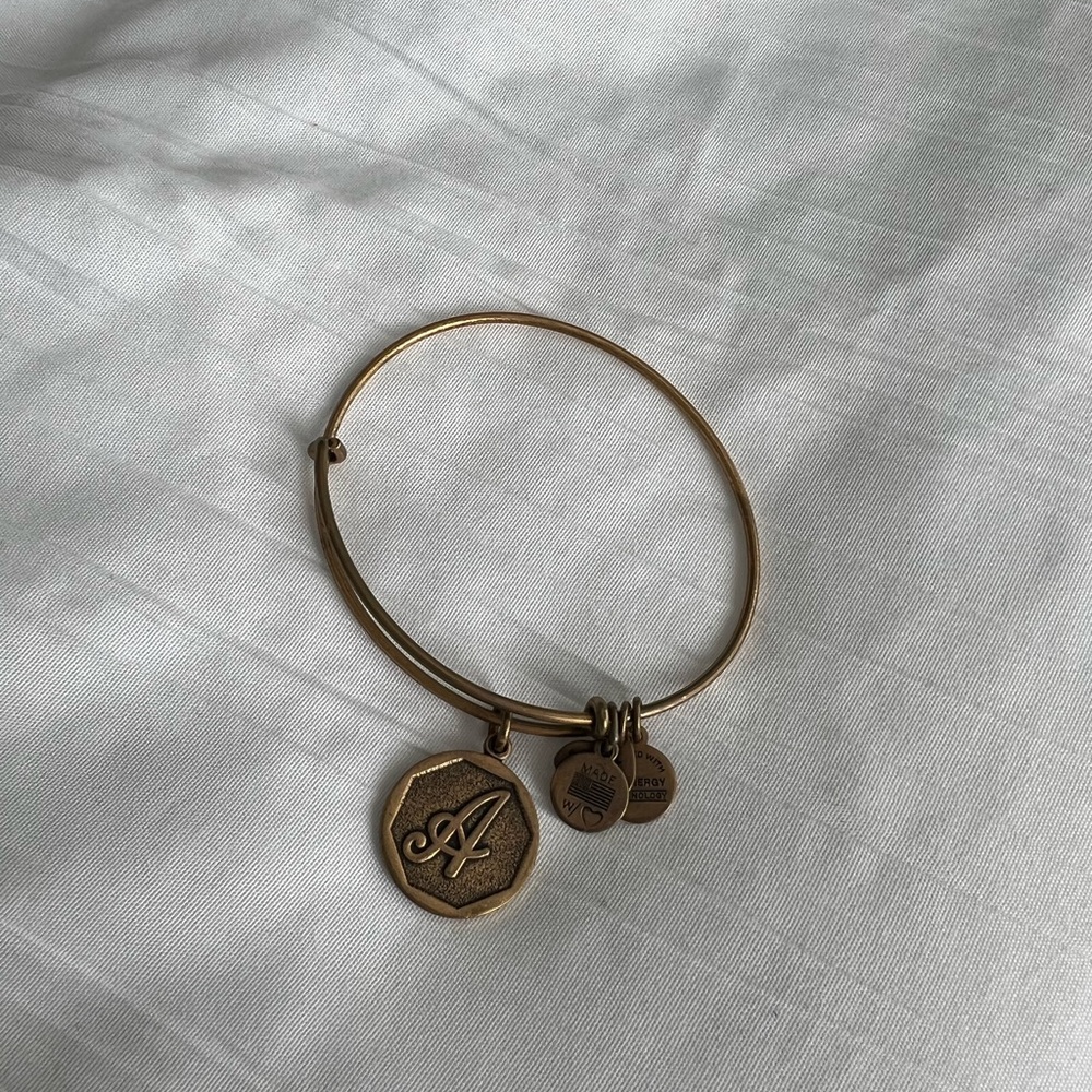 Alex and Ani “A” Initial Gold Charm Bracelet